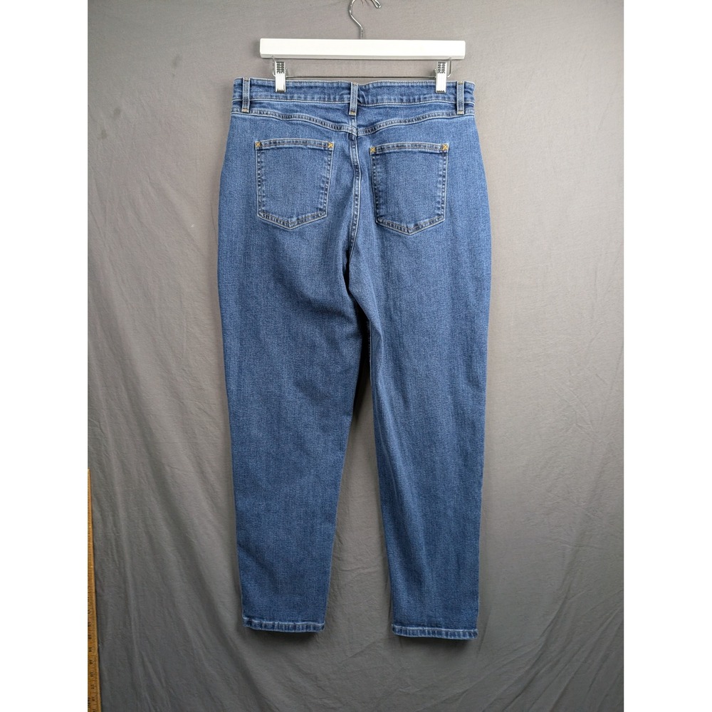 LL Bean Womens‎ Classic Fit Jeans Blue High Rise Tapered Leg 12 Reg